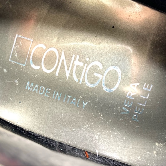 Contigo Italy Patent Leather Platform WingTip Oxfords 38 Metallic Minimalist - Picture 14 of 16